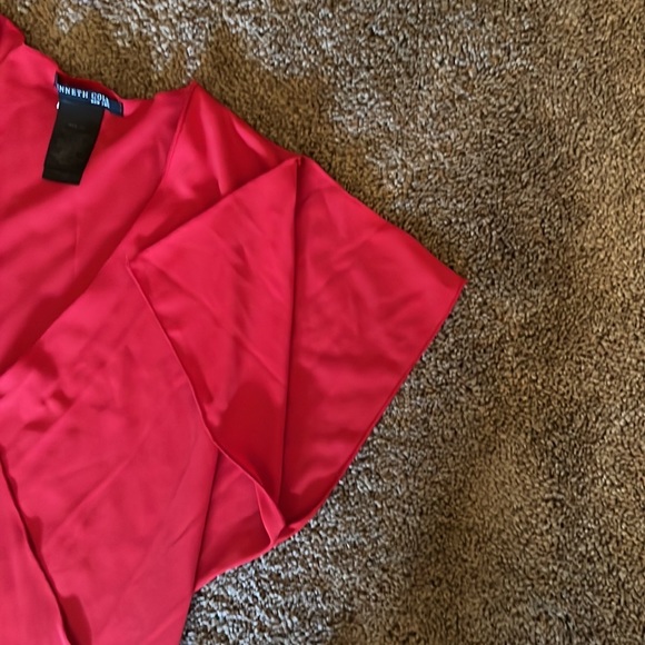 Kenneth Cole Red Wrap Dress. Size M - Picture 5 of 7